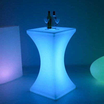 Tavolo alto luminoso LED multicolore - SQUARE