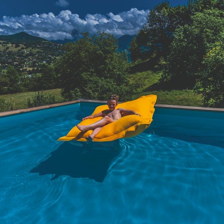 Beanbag gigante XXL con funda extraíble, flotante para piscina, amarillo POOL BiG52