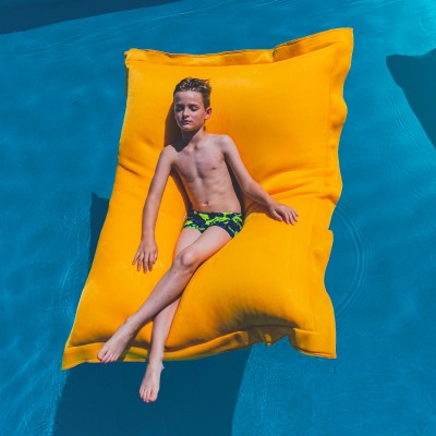 Beanbag gigante XXL con funda extraíble, flotante para piscina, amarillo POOL BiG52