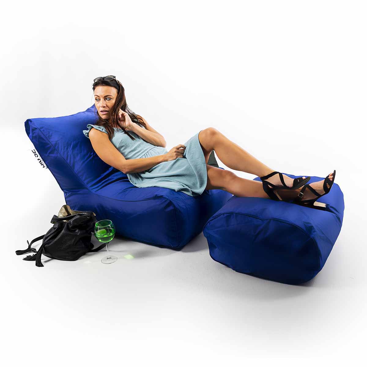 Poltrona Pouf Esterno Blu Marina