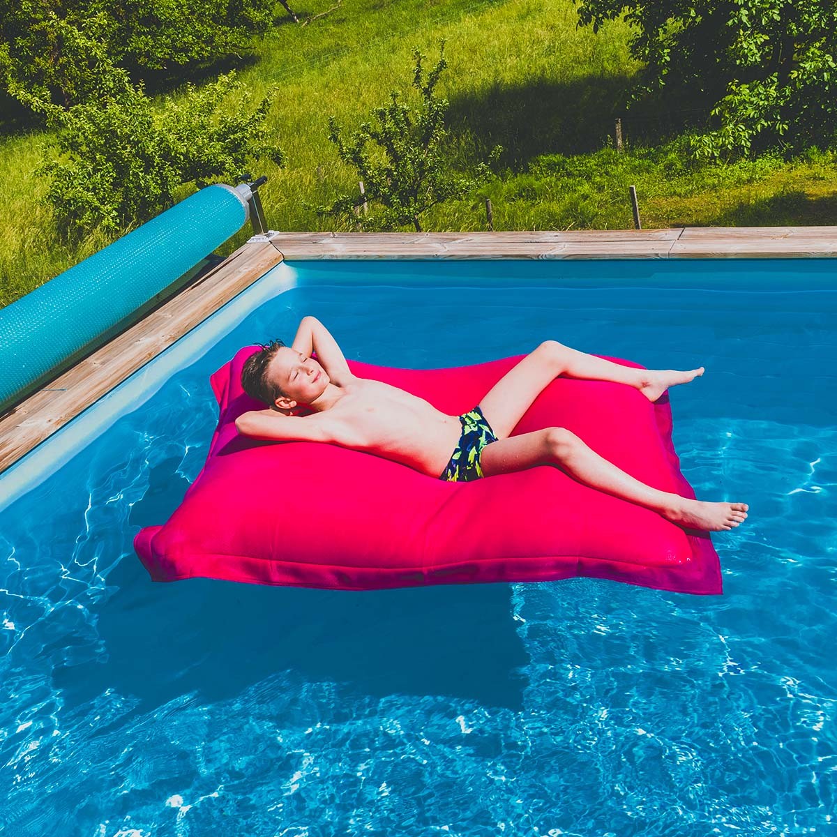 Pouf Géant Piscine Rose BiG52 POOL | Déhoussable avec Billes