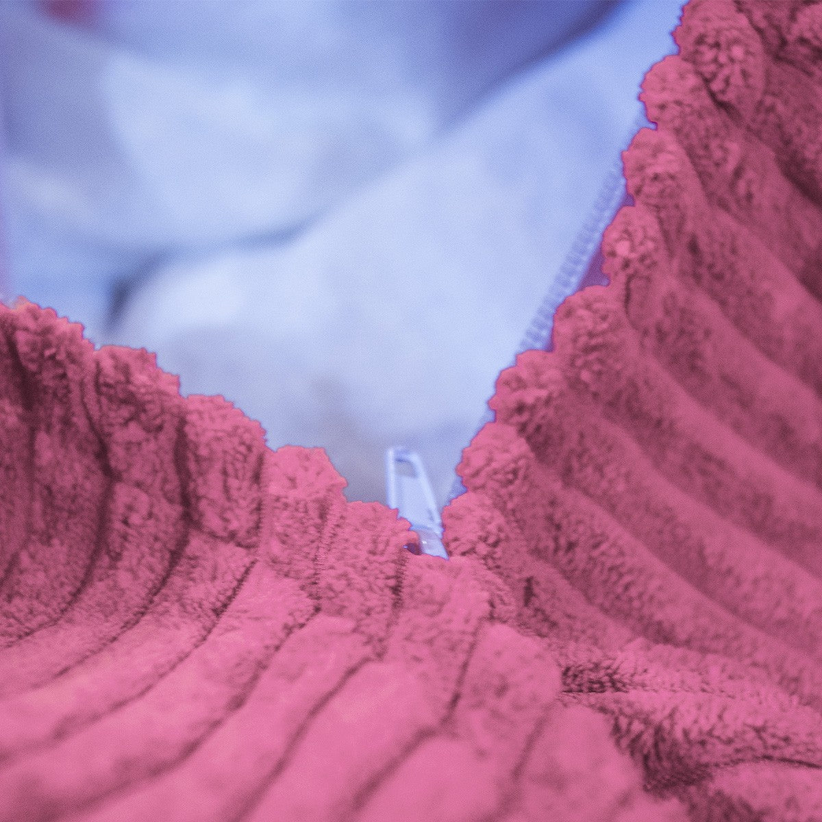 Pouf Velours Côtelé Rose