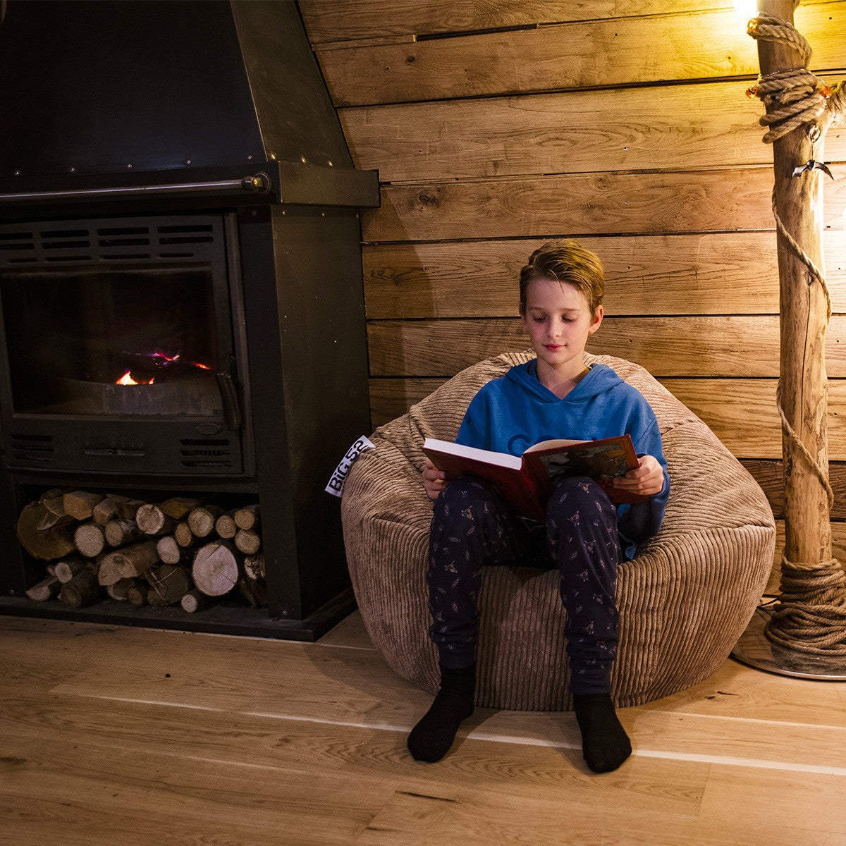 Housse Vide Pouf Poire Velours Côtelé Marron