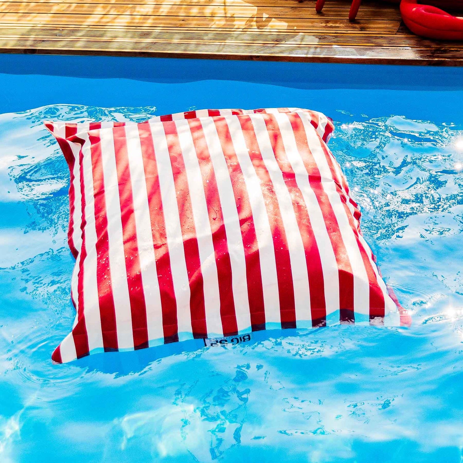 Pouf Piscine Rouge Rayé Deauville