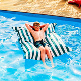 Pouf Piscine Vert Rayé Deauville