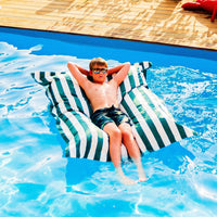 Pouf Piscine Vert Rayé Deauville