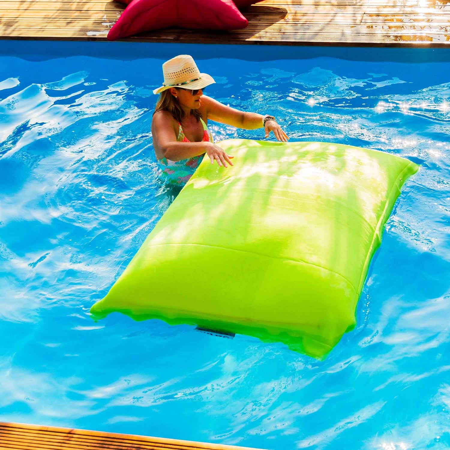 Pouf Piscine Vert