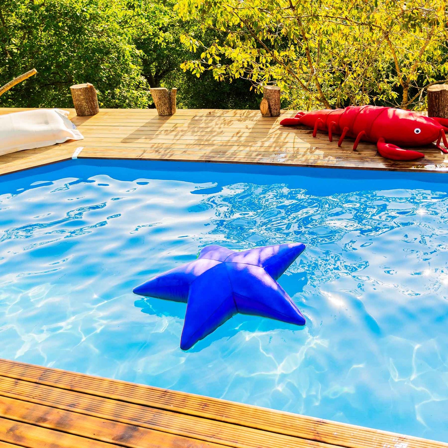 Pouf Piscine, Étoile de Mer Bleu