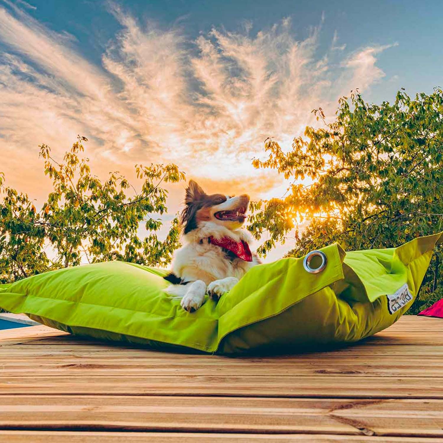 Pouf Extérieur Vert Lime IRON RAW