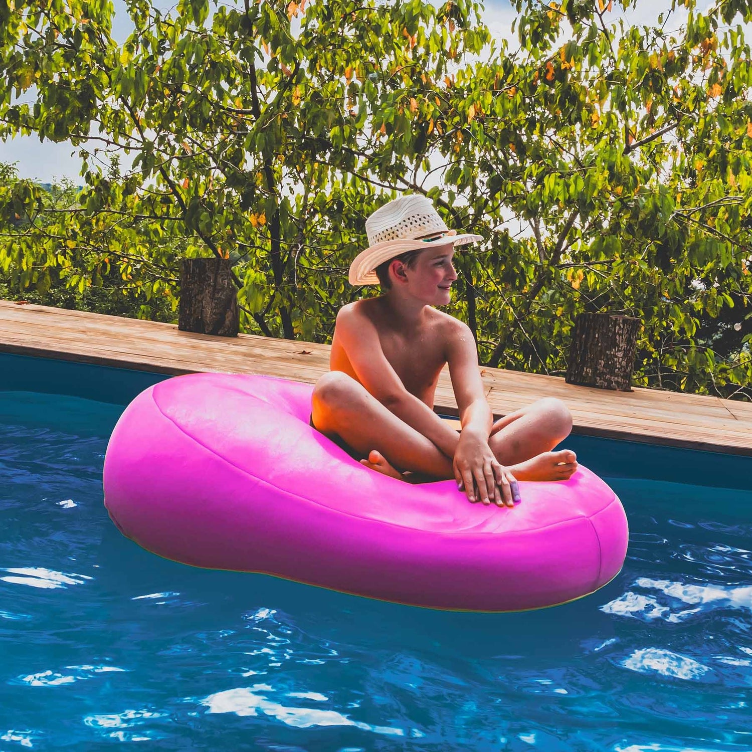 Pouf Rond Piscine Rose