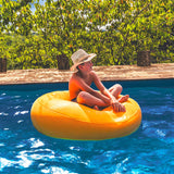 Pouf Rond Piscine Jaune