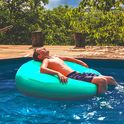 Pouf Rond Piscine Turquoise