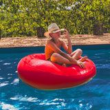 Pouf Rond Piscine Rouge