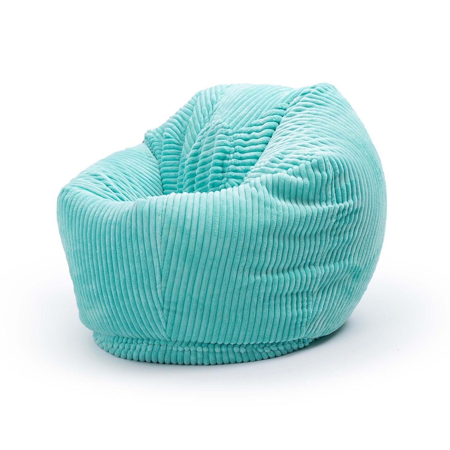 Pouf Poire Enfant Velours Côtelé Turquoise