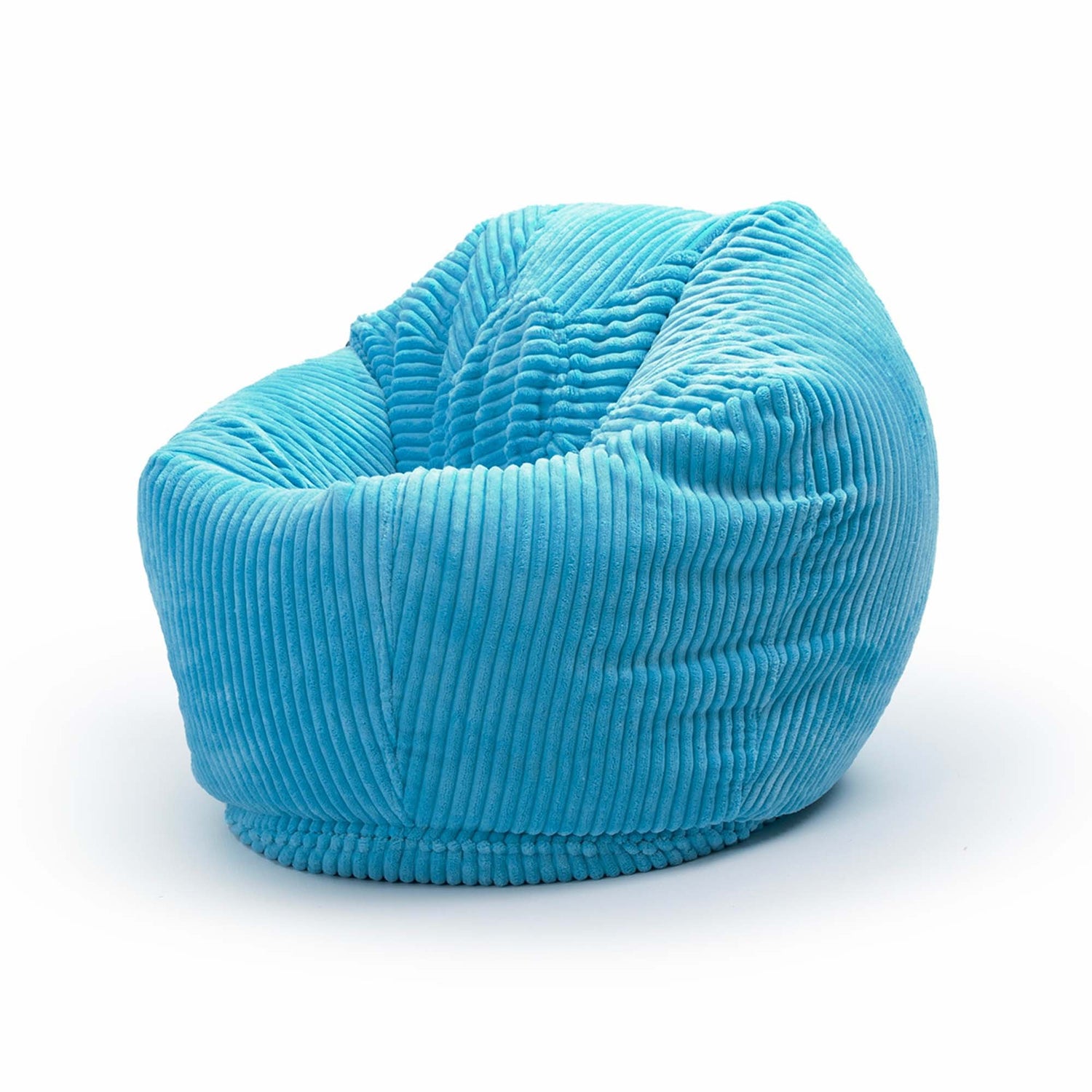 Pouf Poire Enfant Velours Côtelé Bleu Ciel