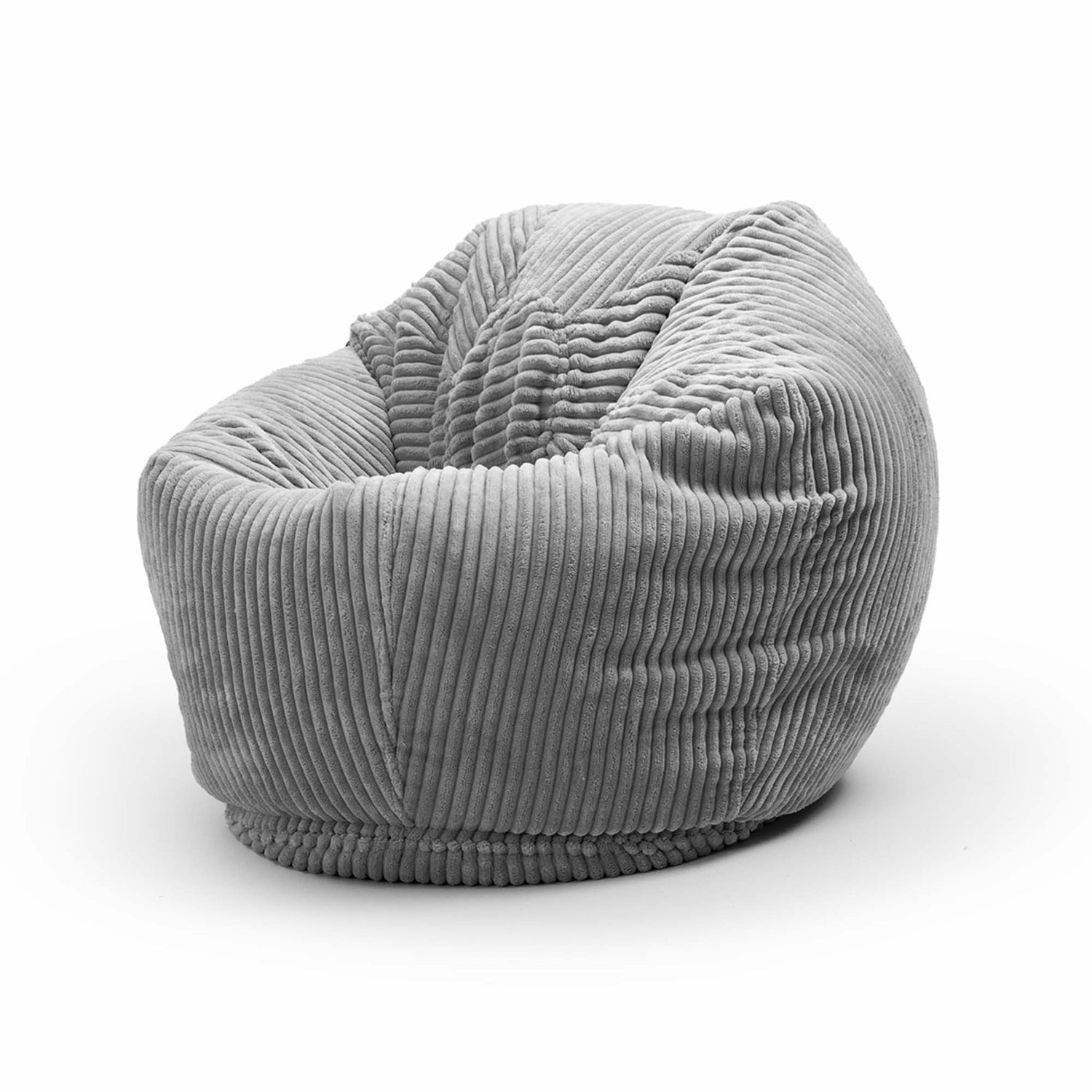 Pouf Poire Enfant Velours Côtelé Gris