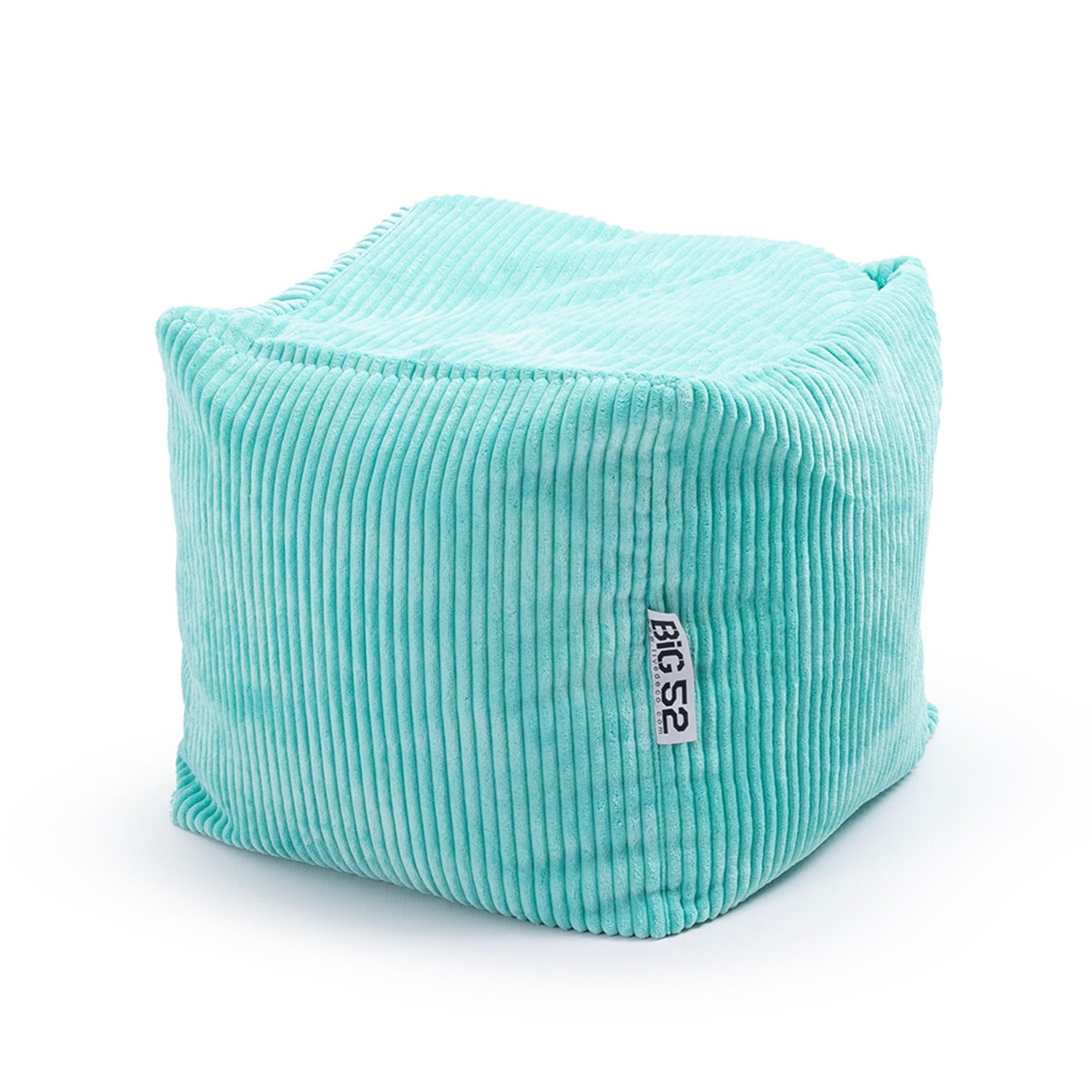 Corduroy Velvet Cube Pouf Turquoise