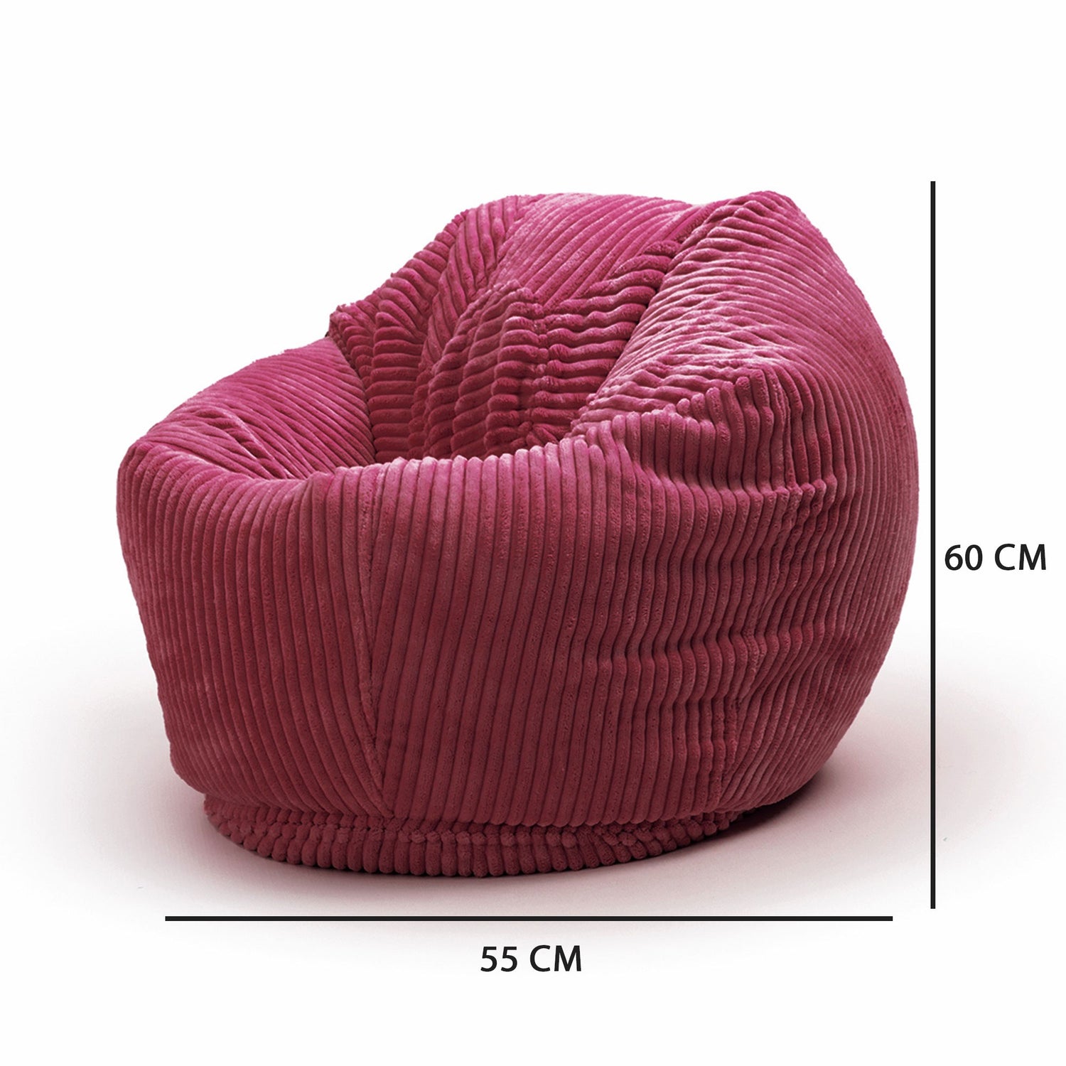 Pouf Poire Enfant Velours Côtelé Cerise