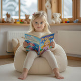 Pouf Poire Enfant Velours Côtelé Beige