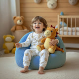 Pouf Poire Enfant Velours Côtelé Bleu Ciel