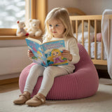Pouf Poire Enfant Velours Côtelé Rose