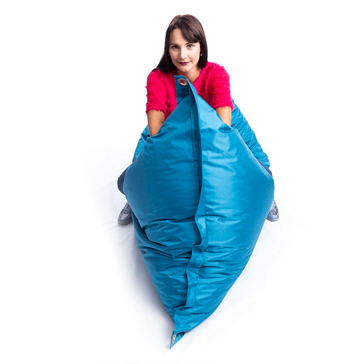 Pouf Extérieur Bleu Turquoise IRON RAW