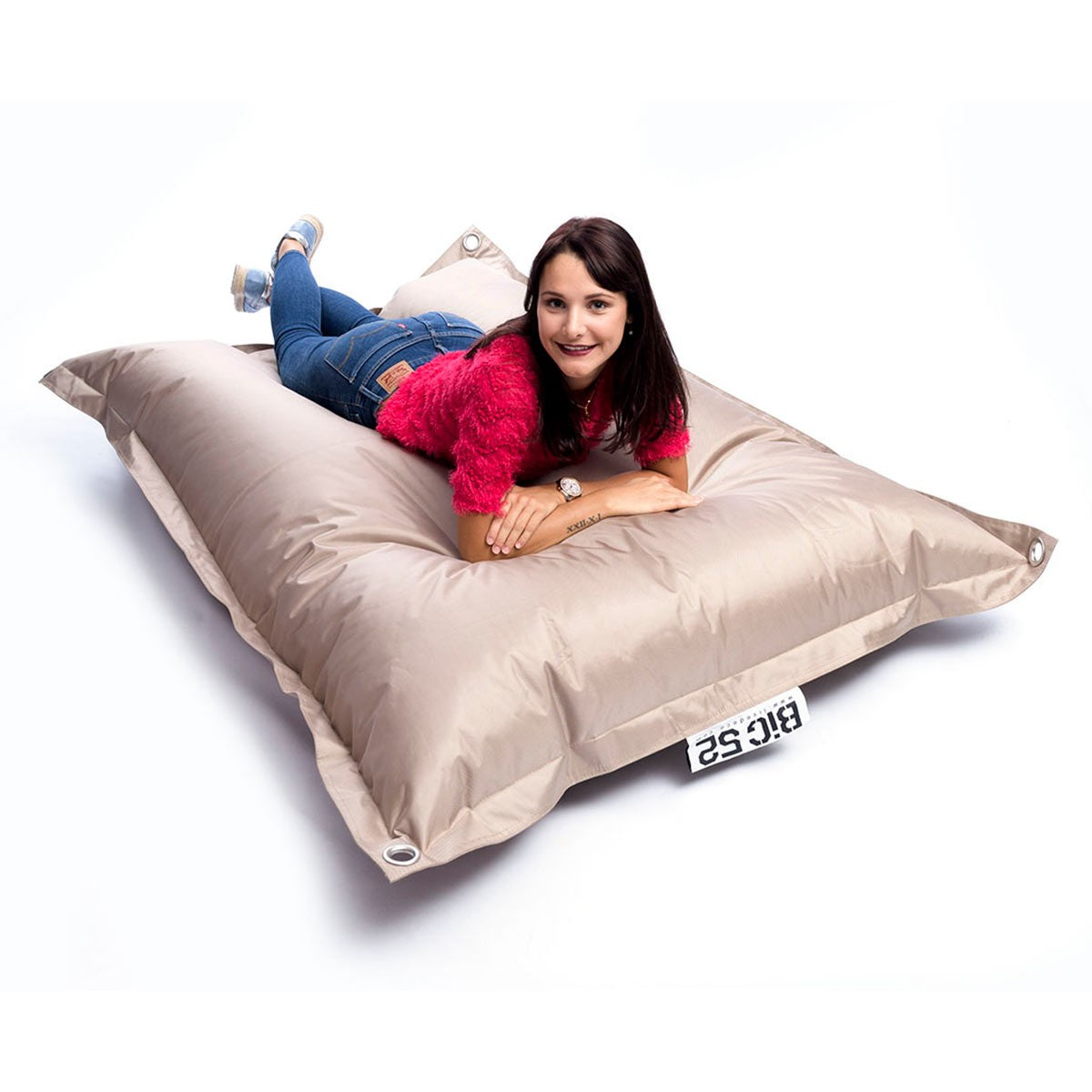 Außenpouf Beige Sand IRON RAW