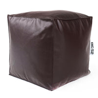 Pouf Cube Simili Cuir Chocolat