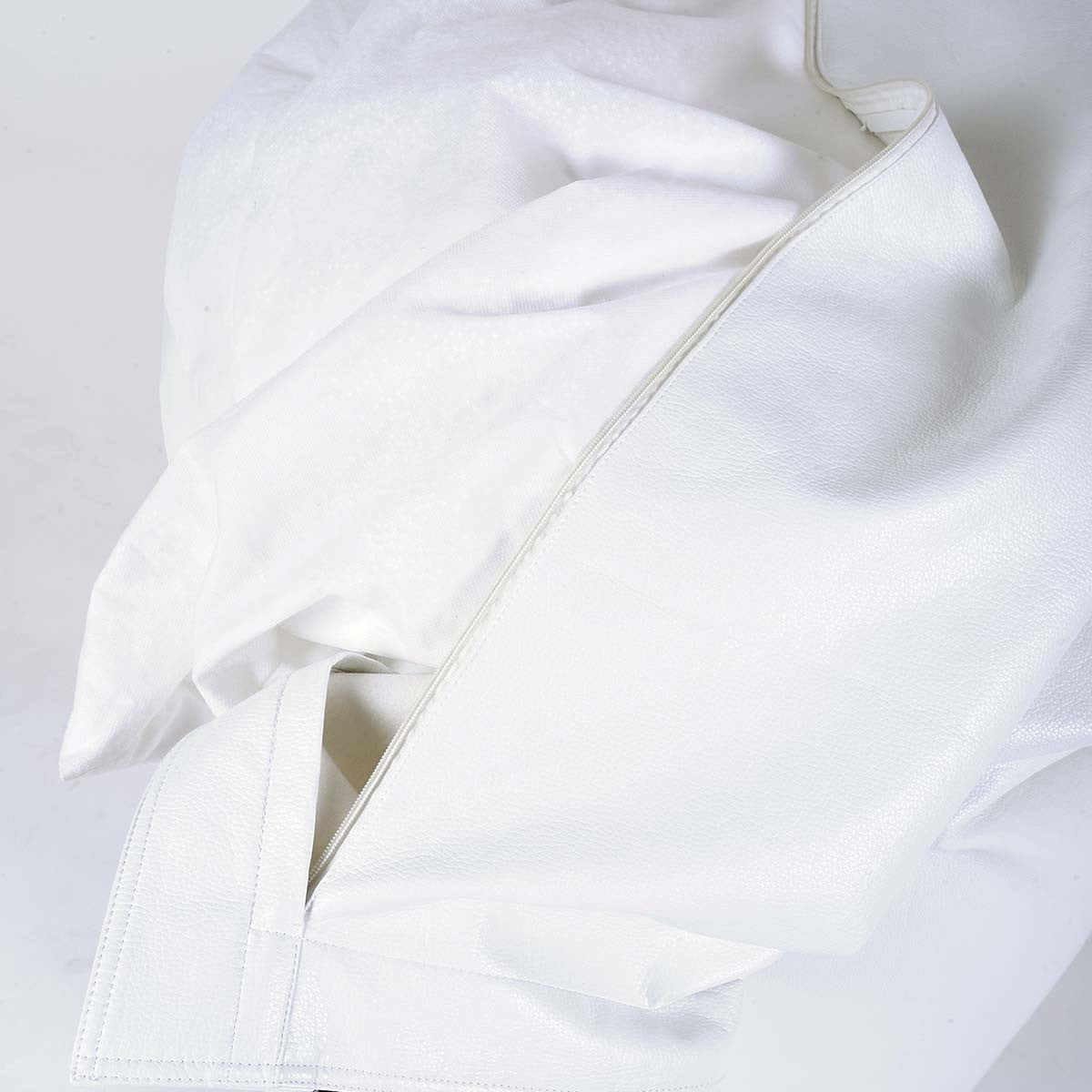 Puff Simil Cuero Blanco