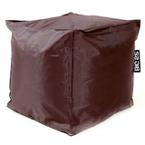 Pouf Cube Marron BiG52 en billes de polystyrène, housse déhoussable, assise confortable pour intérieur et extérieur