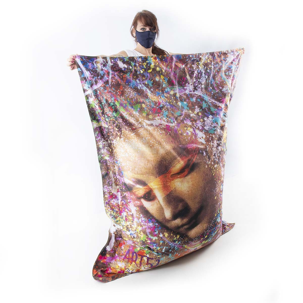 Pouf Géant ART52® - La Scapigliata : pouf géant imprimé Benjamin Cupillard, série limitée 50 exemplaires, signé