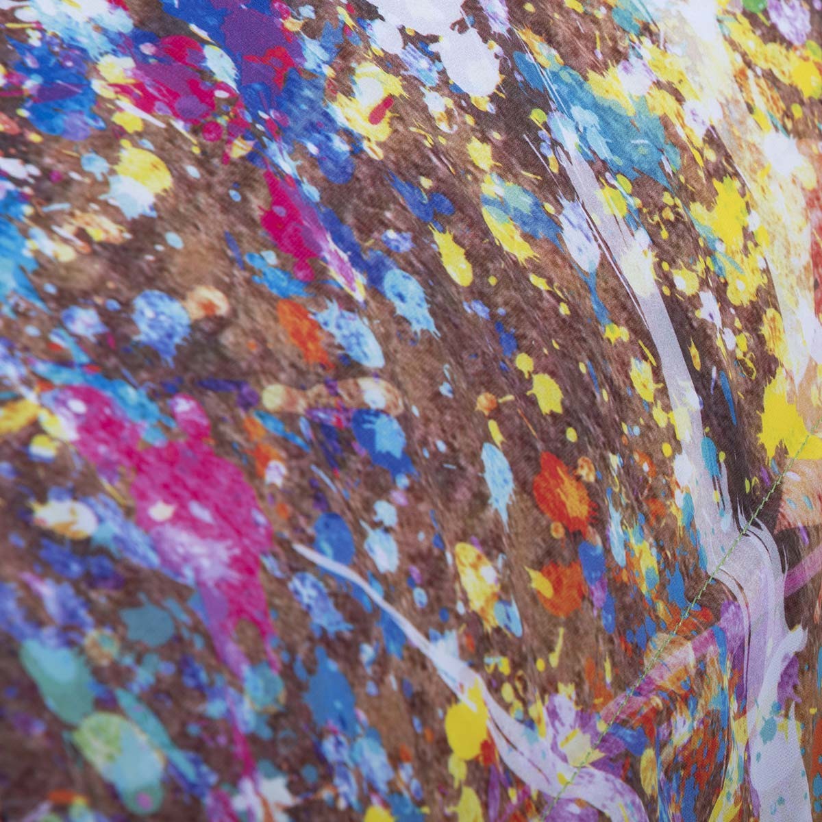 Pouf Géant ART52® - La Scapigliata : tissu imprimé haute qualité aux couleurs éclatantes, motif éclaboussures d’après Benjamin Cupillard