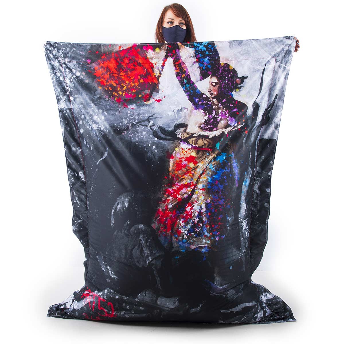 Pouf Géant ART52® - Marianne Sombre, impression haute qualité teintée dans la masse, série limitée signée Benjamin Cupillard