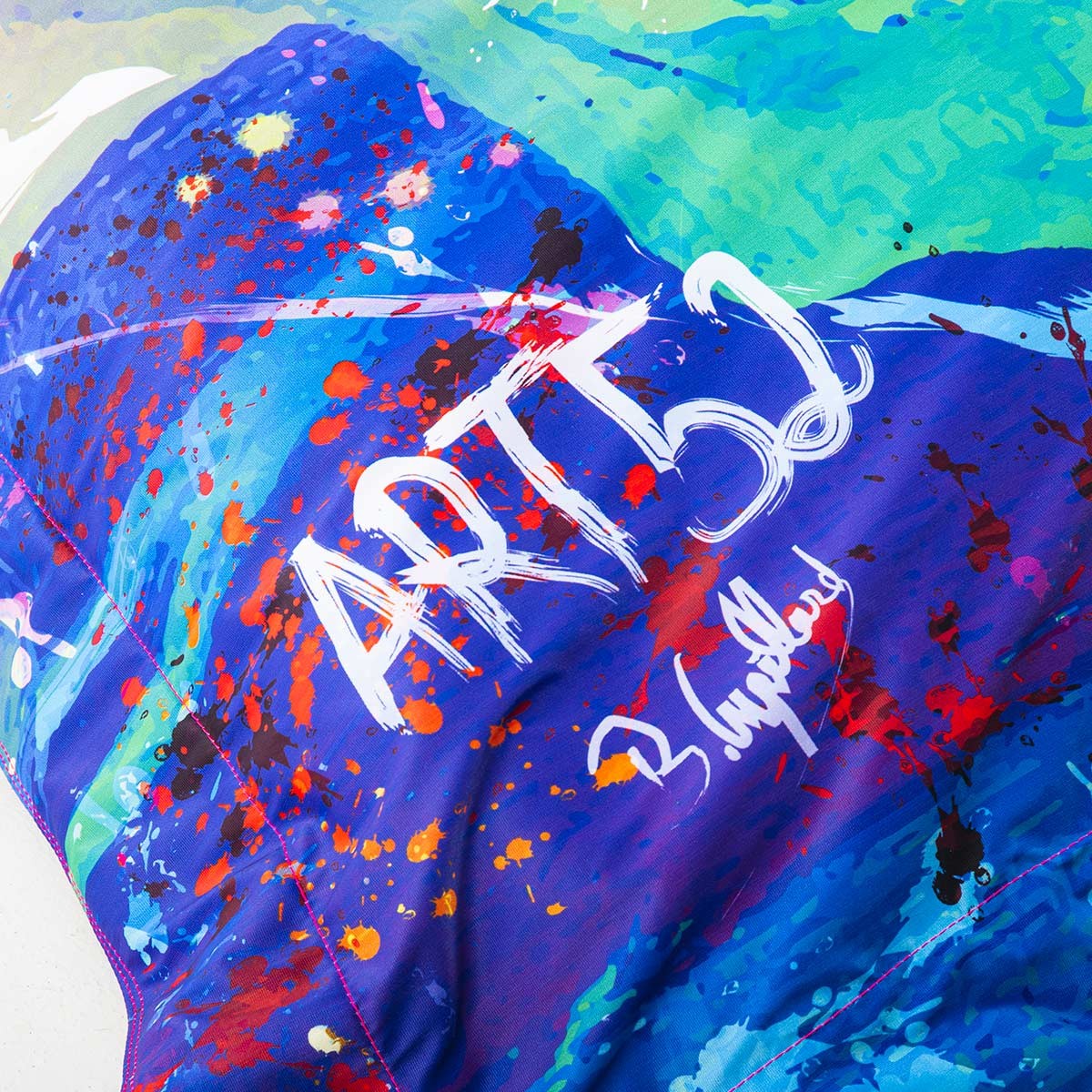 Pouf Géant ART52® - Vanité Multicolore : pouf XXL multicolore imprimé œuvre Benjamin Cupillard, série limitée 50