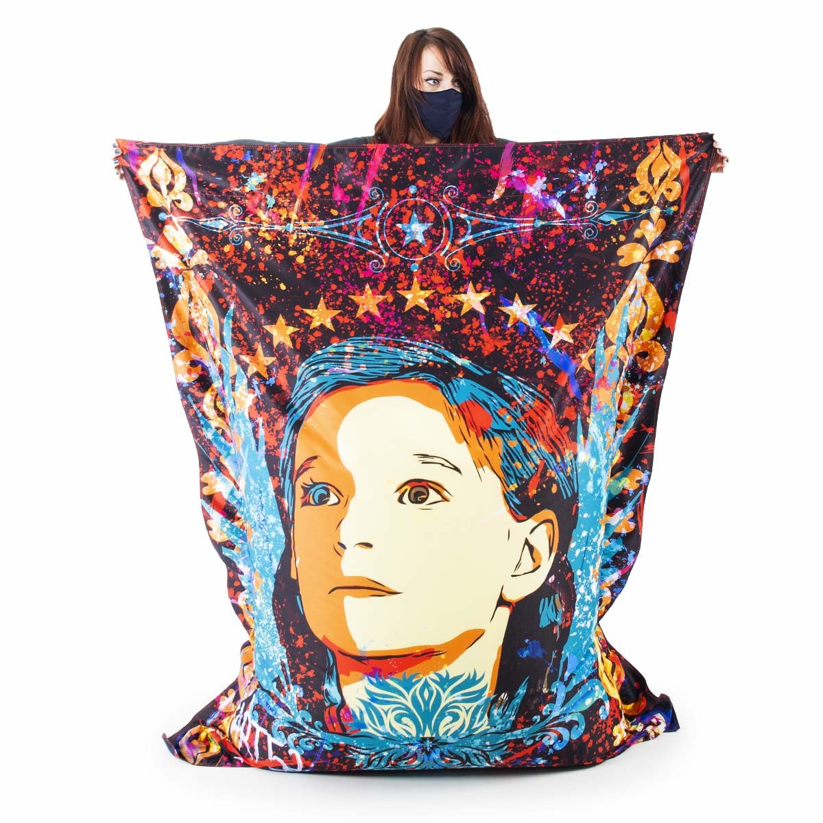 Alt Tag: Pouf Géant ART52® - Ange, design illustration ange stylisé, imprimé haute qualité teinté dans la masse, série limitée