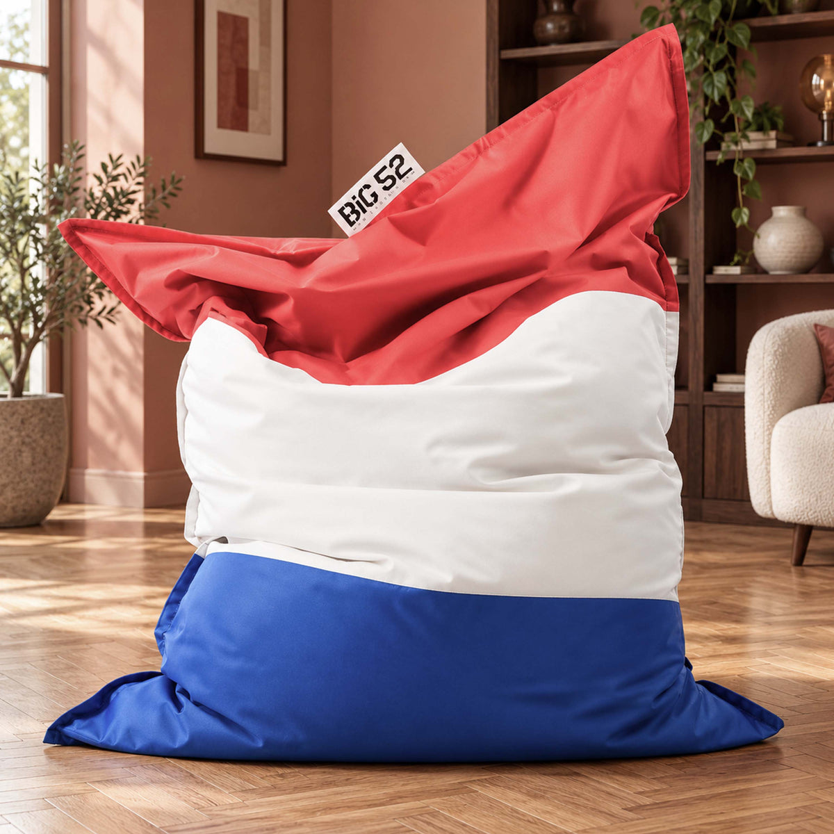 Pouf géant drapeau français déhoussable BiG52, pouf géant confortable aux couleurs du drapeau, impression HD