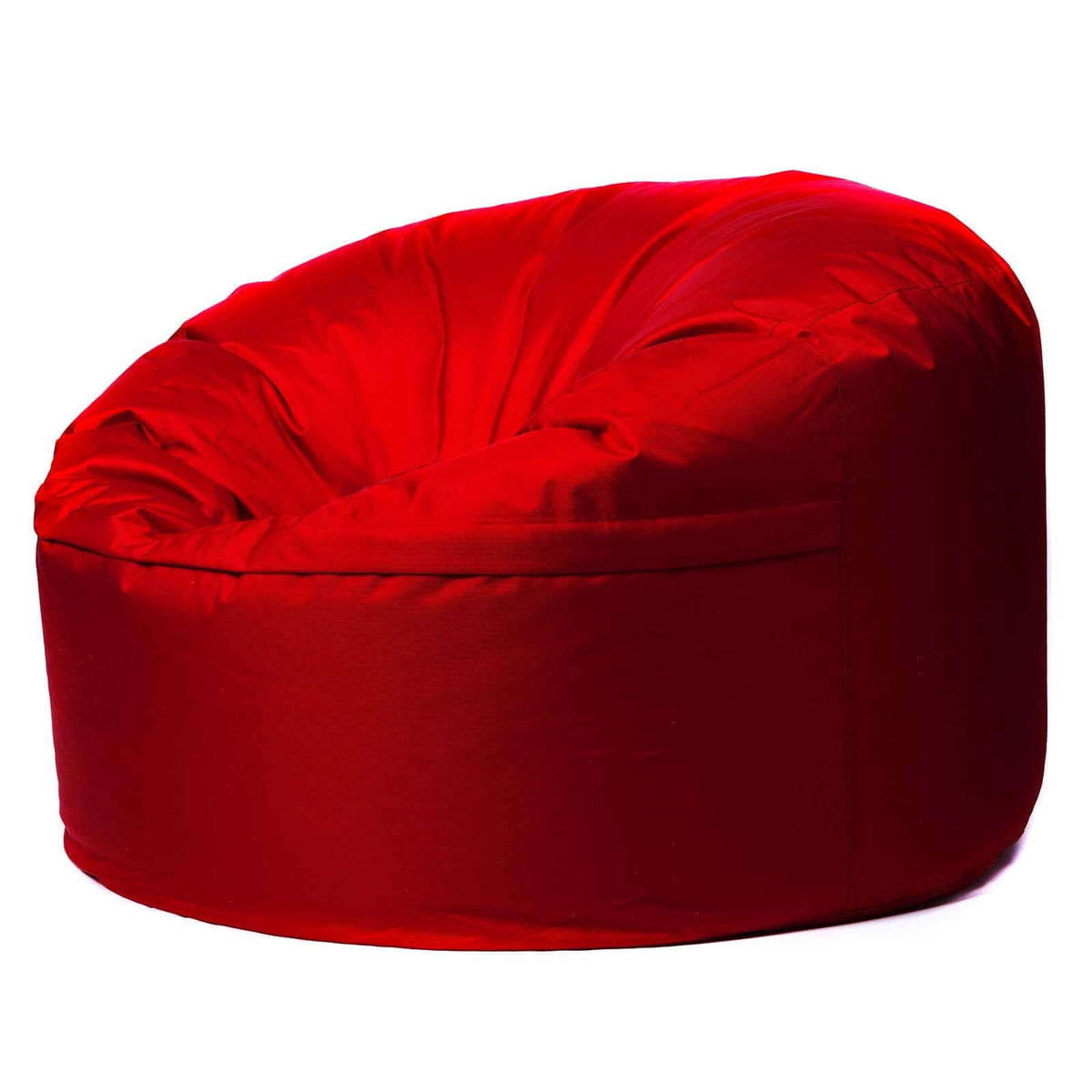 Pouf Géant Extérieur TiTAN Rouge, pouf rond XXL 140x75 cm en tissu outdoor rouge, assise confort pour terrasse