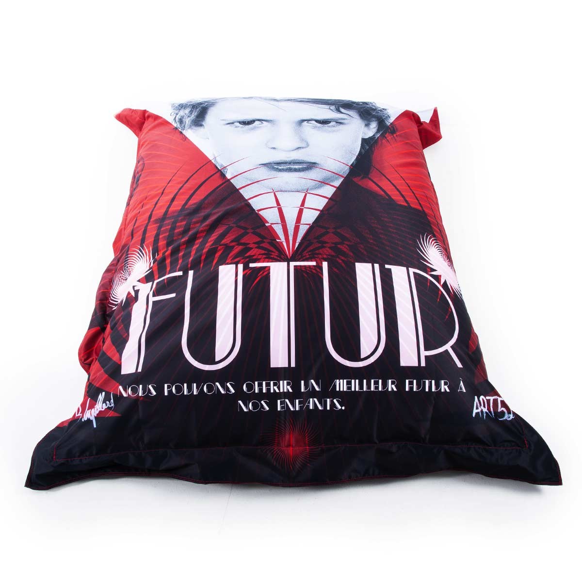 Pouf Géant ART52® - Futur : coussin design impression haute qualité, série limitée signée Benjamin Cupillard, fabriqué en France