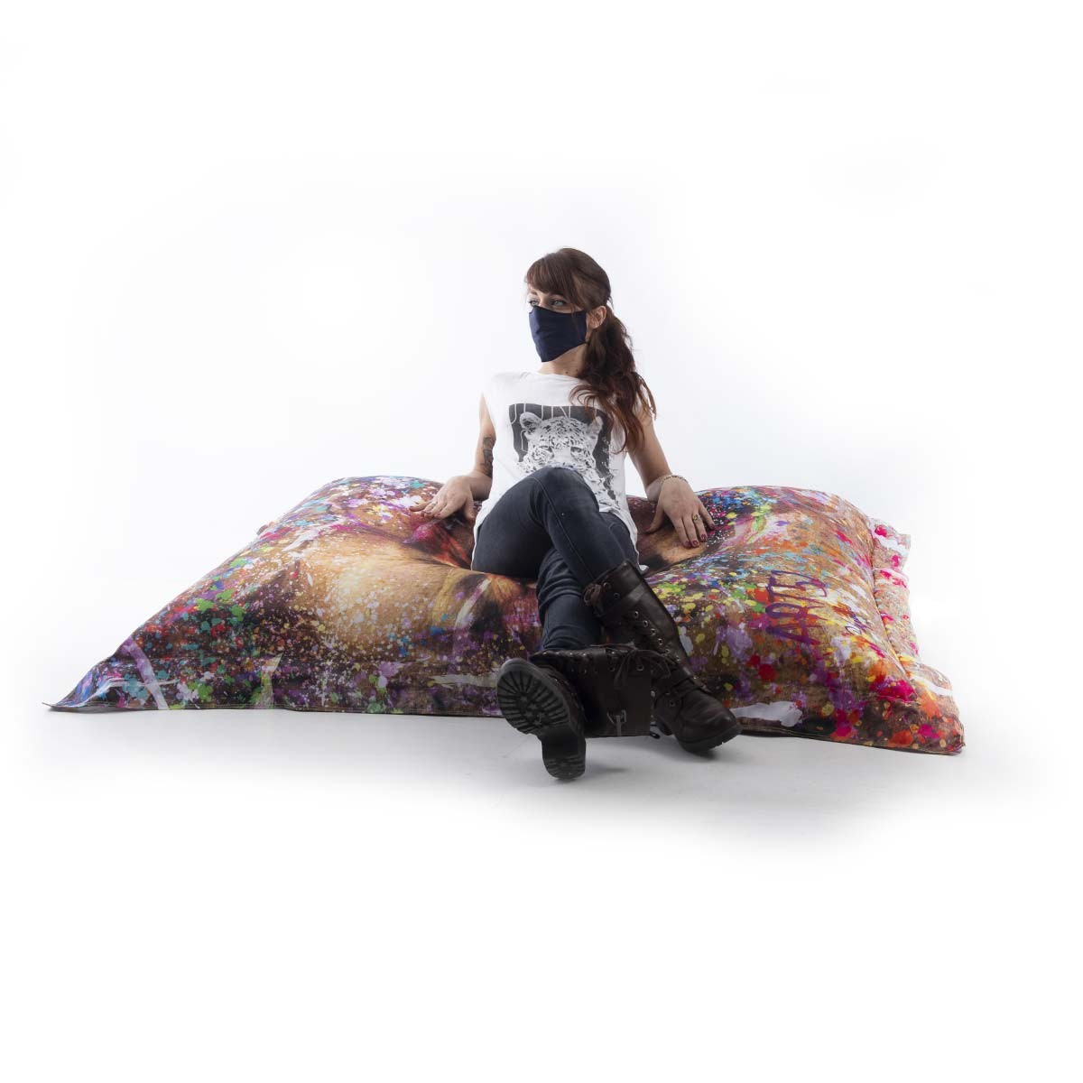 Pouf Géant ART52® - La Scapigliata : pouf imprimé grand format, série limitée 50 ex, œuvre signée Benjamin Cupillard
