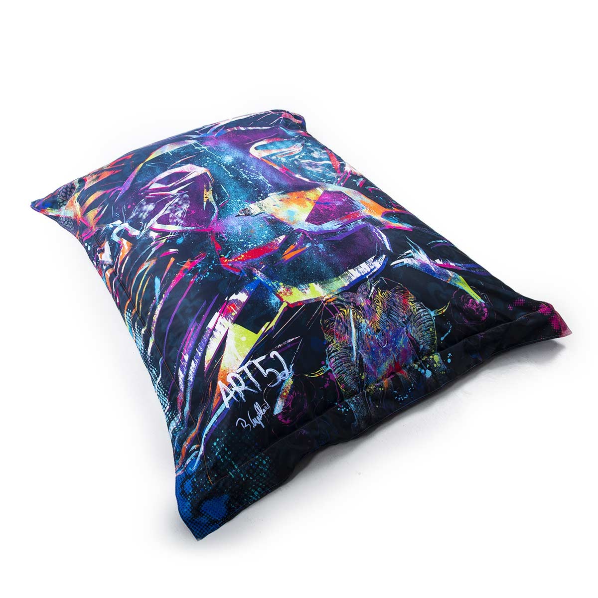 Pouf Géant ART52® - Lion Graf, coussin XXL imprimé haute qualité teinté dans la masse, série limitée 50 exemplaires