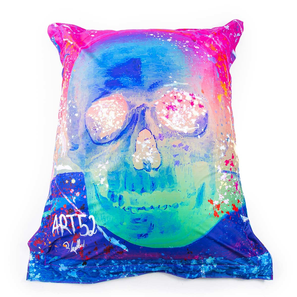 Pouf Géant ART52® - Vanité Multicolore, pouf géant décoratif à tête de chat, impression haute qualité couleurs vives