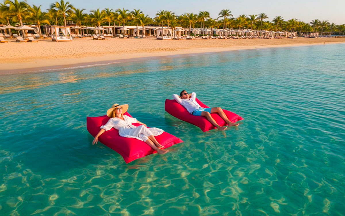 Pouf Piscine Rose Big52 POOL déhoussable flottant avec billes de polystyrène, confort XXL sur l’eau