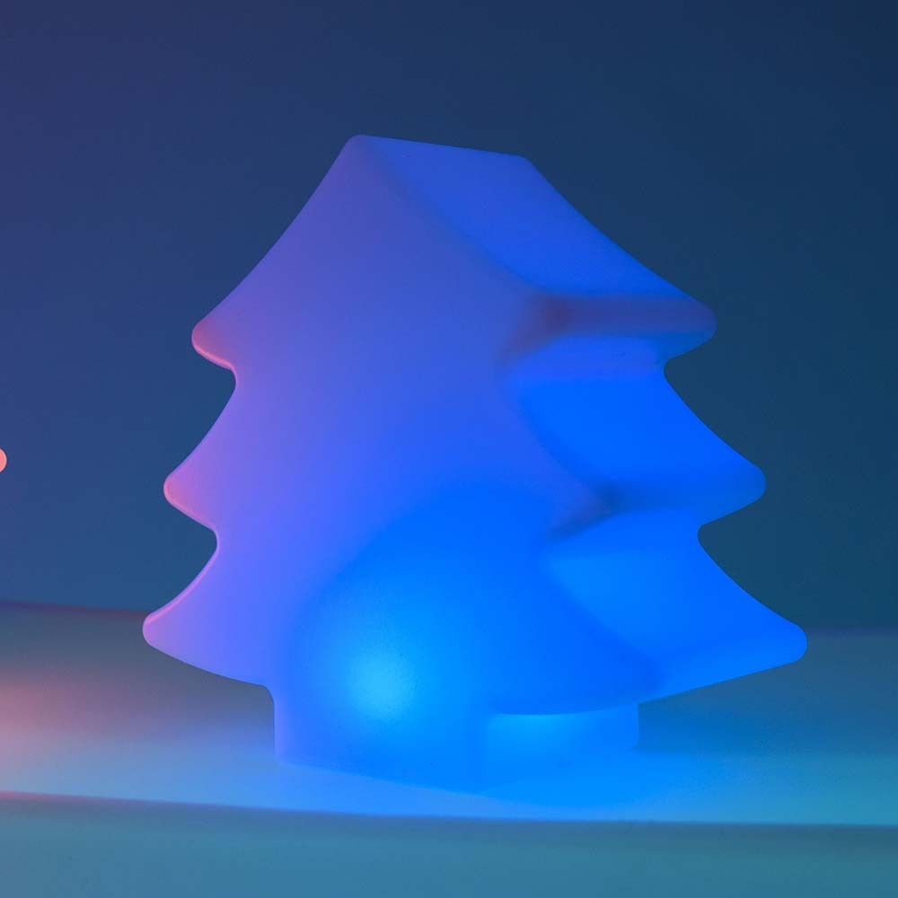 Sapin Lumineux LED 25C, lampe en forme de sapin LED sans fil, éclairage bleu décoratif pour intérieur ou jardin