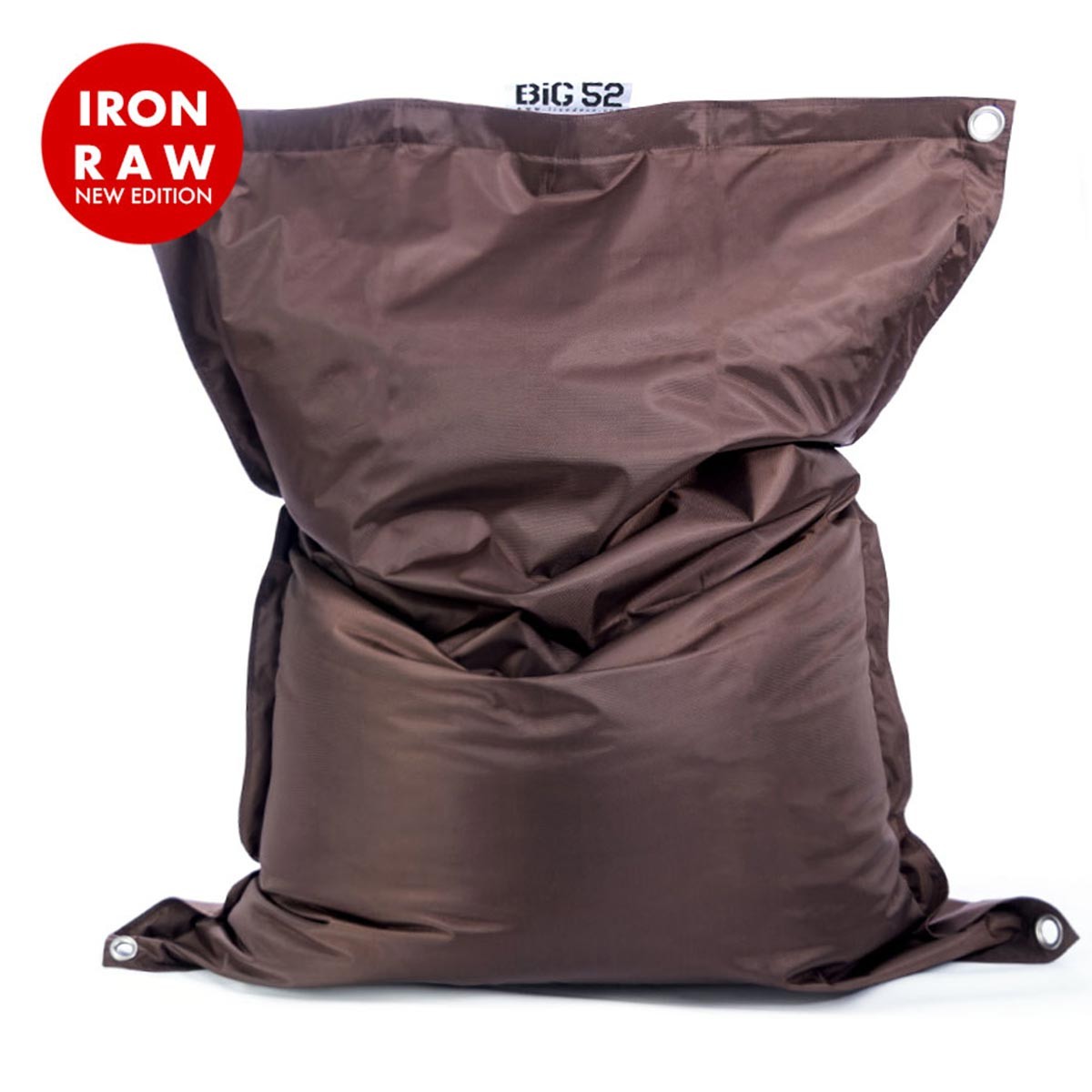 Housse Vide Pouf Extérieur IRON RAW Marron Big52, housse imperméable avec œillets en acier inoxydable pour extérieur