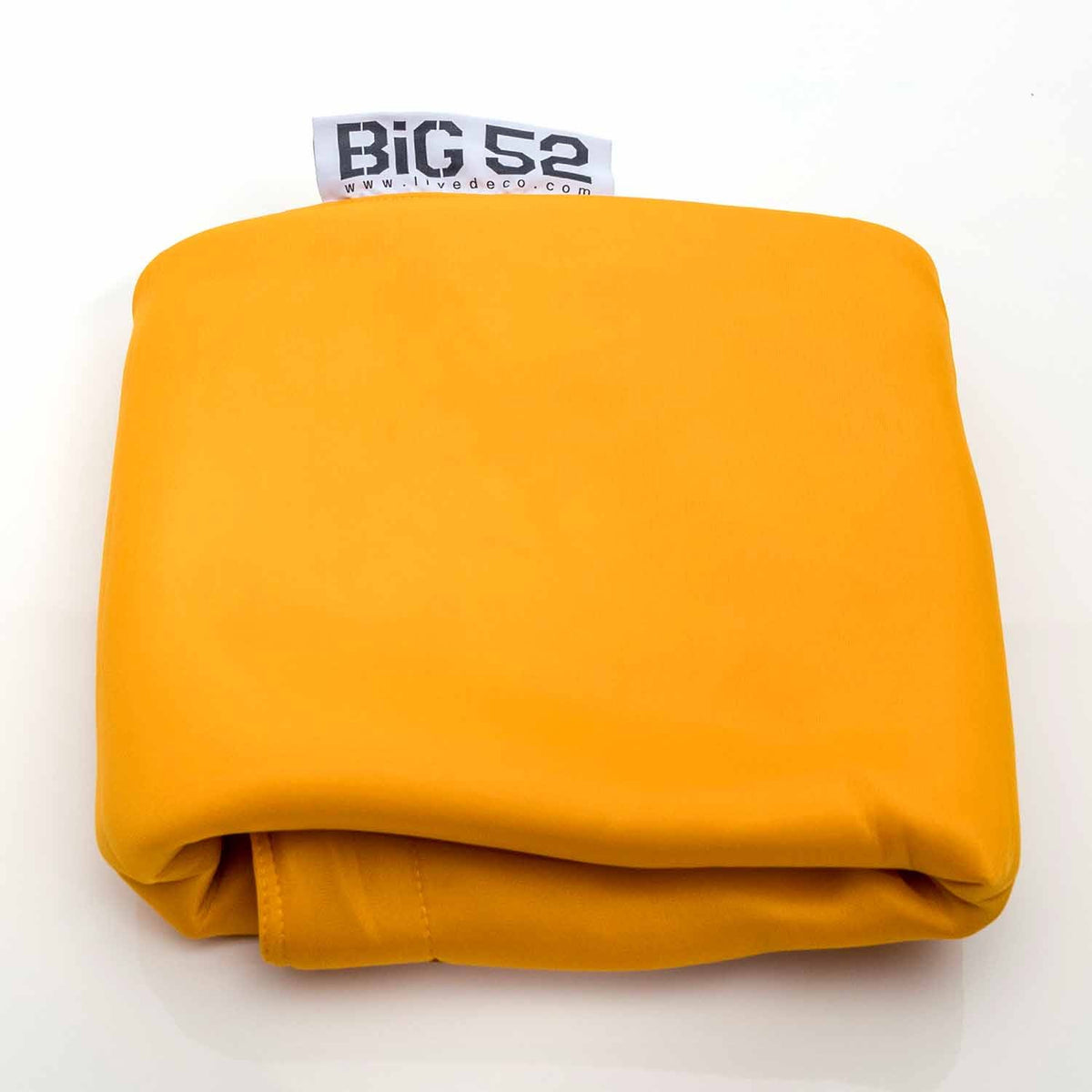 Housse  pouf piscine rectangulaire vide Jaune BiG52 POOL, tissu micro-perforé pour évacuer l’eau, look jaune