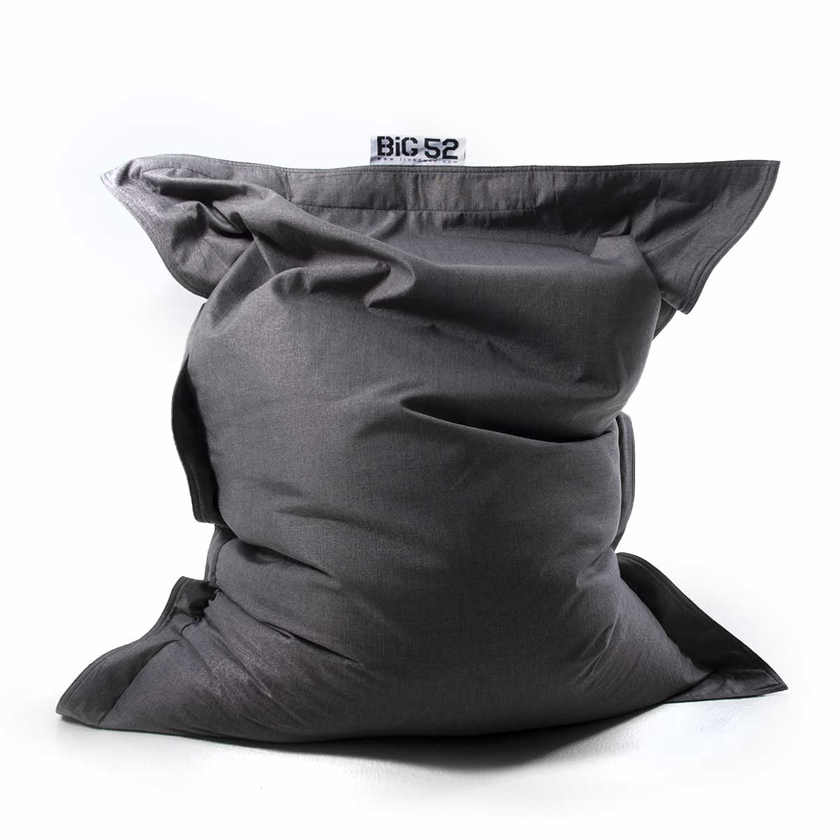 Housse Vide Pouf Lin Gris Foncé BiG52 XL intérieur cocooning, housse seule sans billes ni housse interne