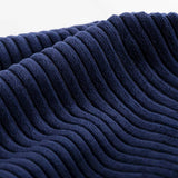 Housse Vide Pouf Velours Côtelé Bleu Marine, tissu côtelé bleu foncé texture pour pouf XL BiG52