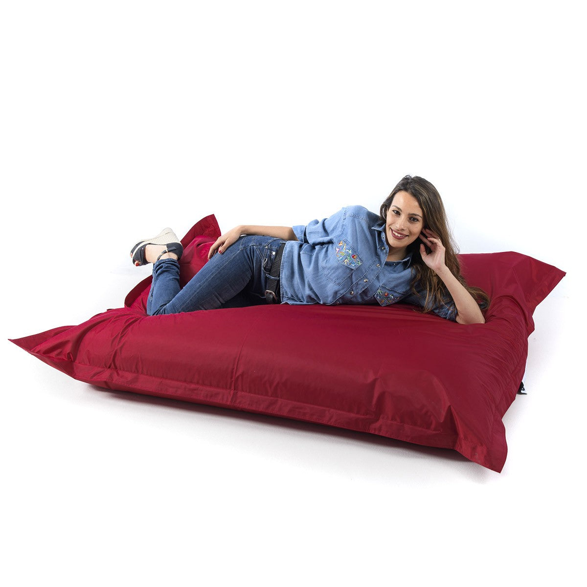 Housse Vide Pouf XXL Bordeaux CLASSIC, housse bordeaux pour pouf géant BiG52 Classic prête à revêtir votre salon