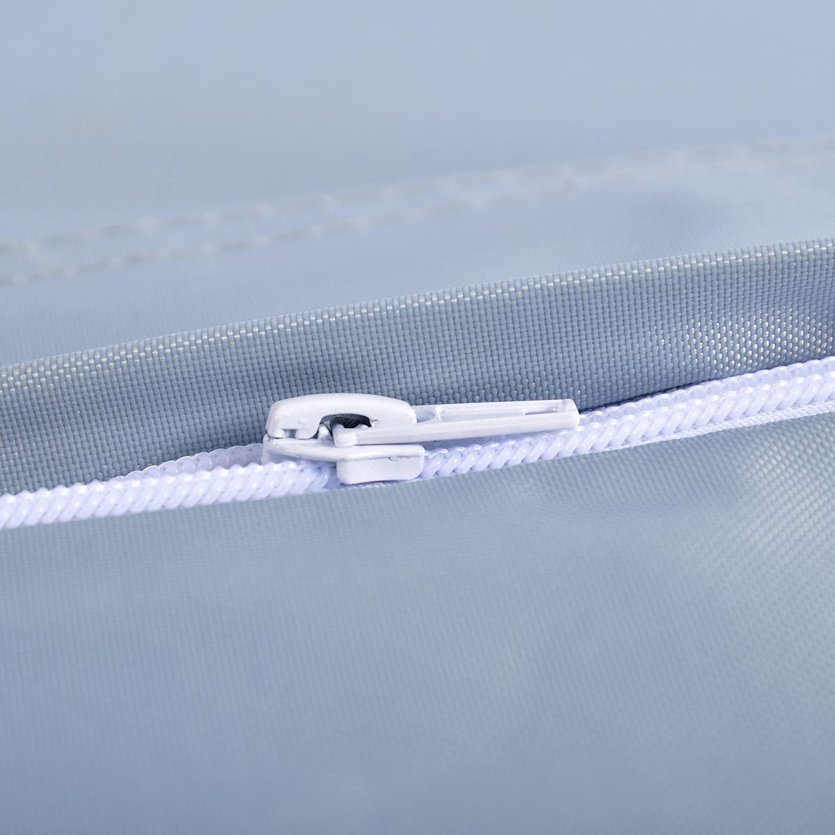 Housse pouf géant XXL grise BiG52 Classic, fermeture éclair blanche sur housse gris clair