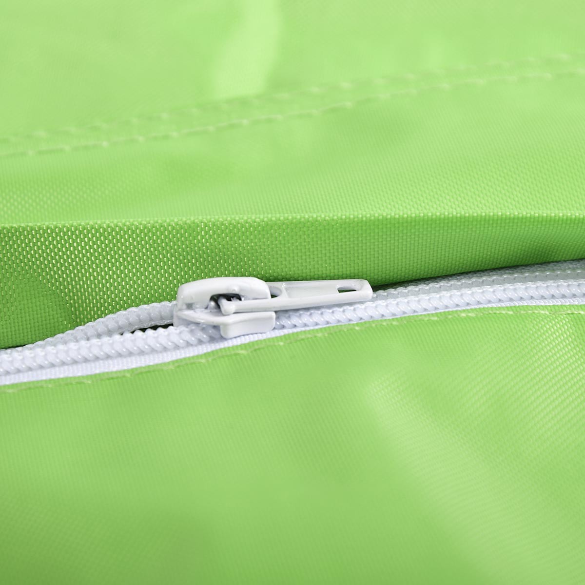 Fermeture éclair de la Housse Vide Pouf XXL Vert CLASSIC en tissu vert, vue rapprochée